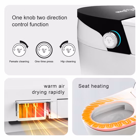 Automatic European Sensor Bathroom Intelligent Heated Smart Toilet